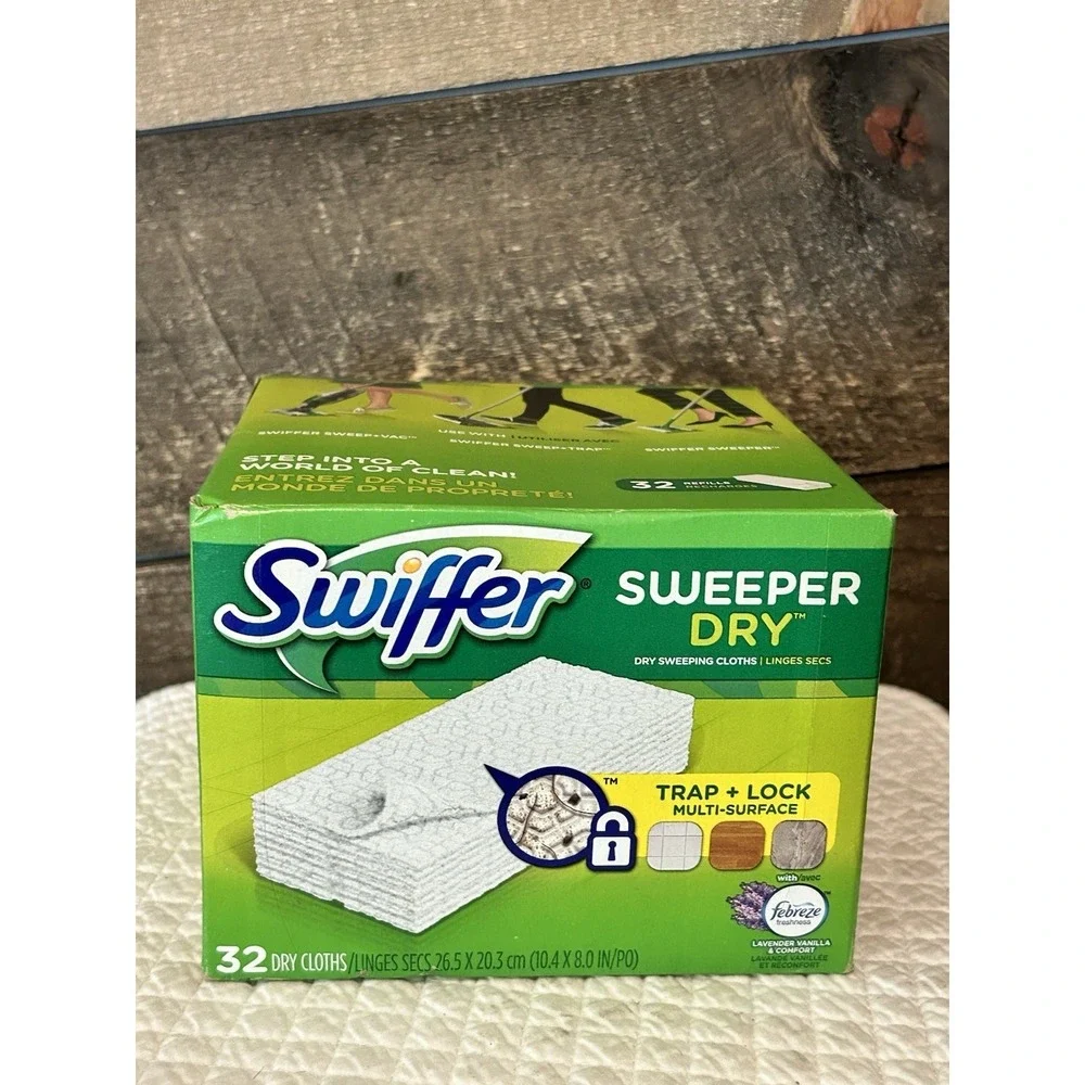 Swiffer Sweeper Dry Sweeping Cloths, Refills, Unscented,‎ 32 ct.